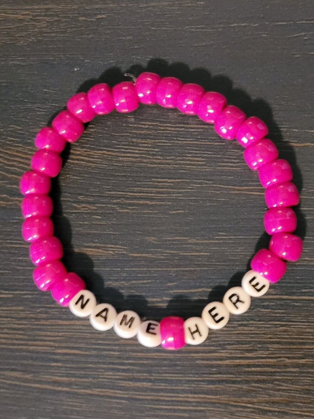 Custom Name Bead Bracelet (choose from any of the 18 different colors avaliable)